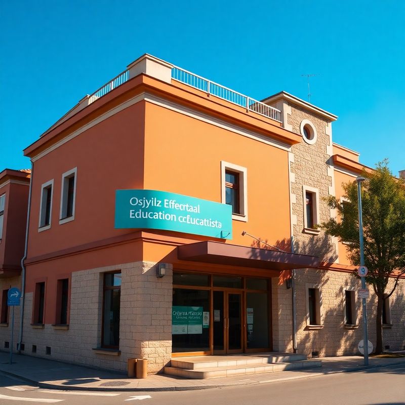 Vanjski pogled na moderni obrazovni prostor u Osijeku s teal detaljima
